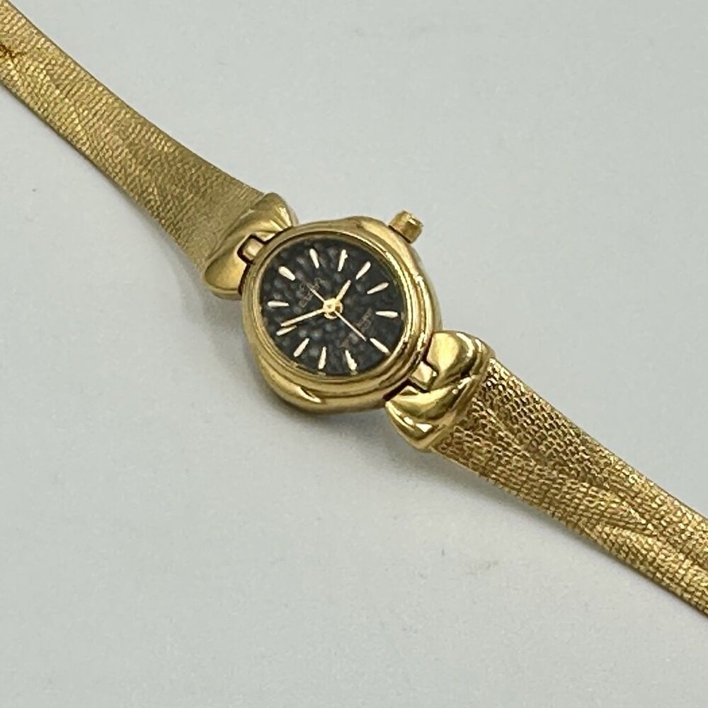 Vintage Elgin Womens Watch Gold Tone Water Resistant Quartz Works New Battery